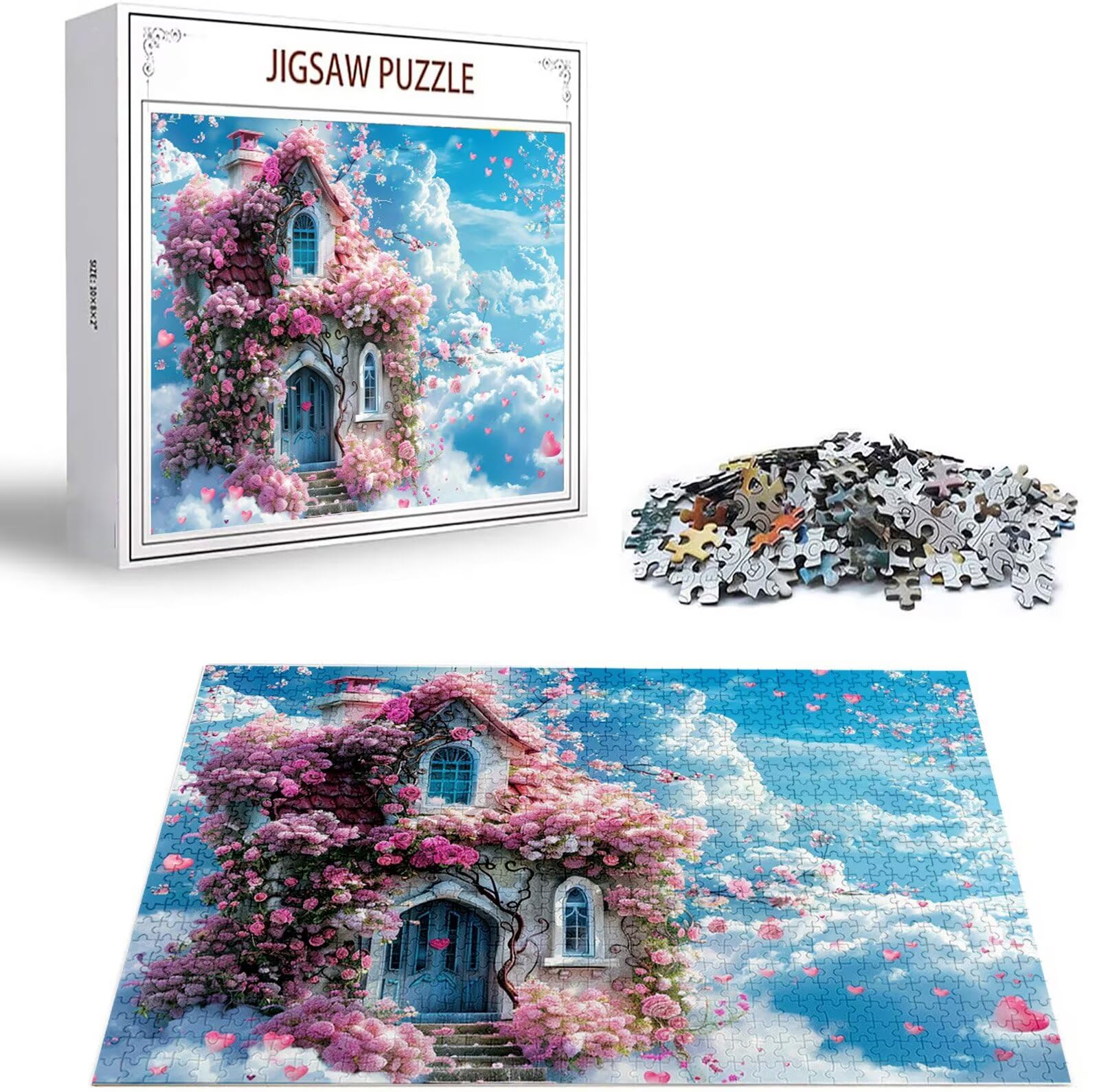 Puzzle 4000 Pezzi per Adulti e Ragazzi, 3 4 5 Anni Puzzle Rosa 6 7 8 Anni Giochi Educativi Sostenibili Con Motivi Per Adulti Da Gioco in Legno Di Alta Qualità Jigsaw Cabina per Gioco Familiare B-4057