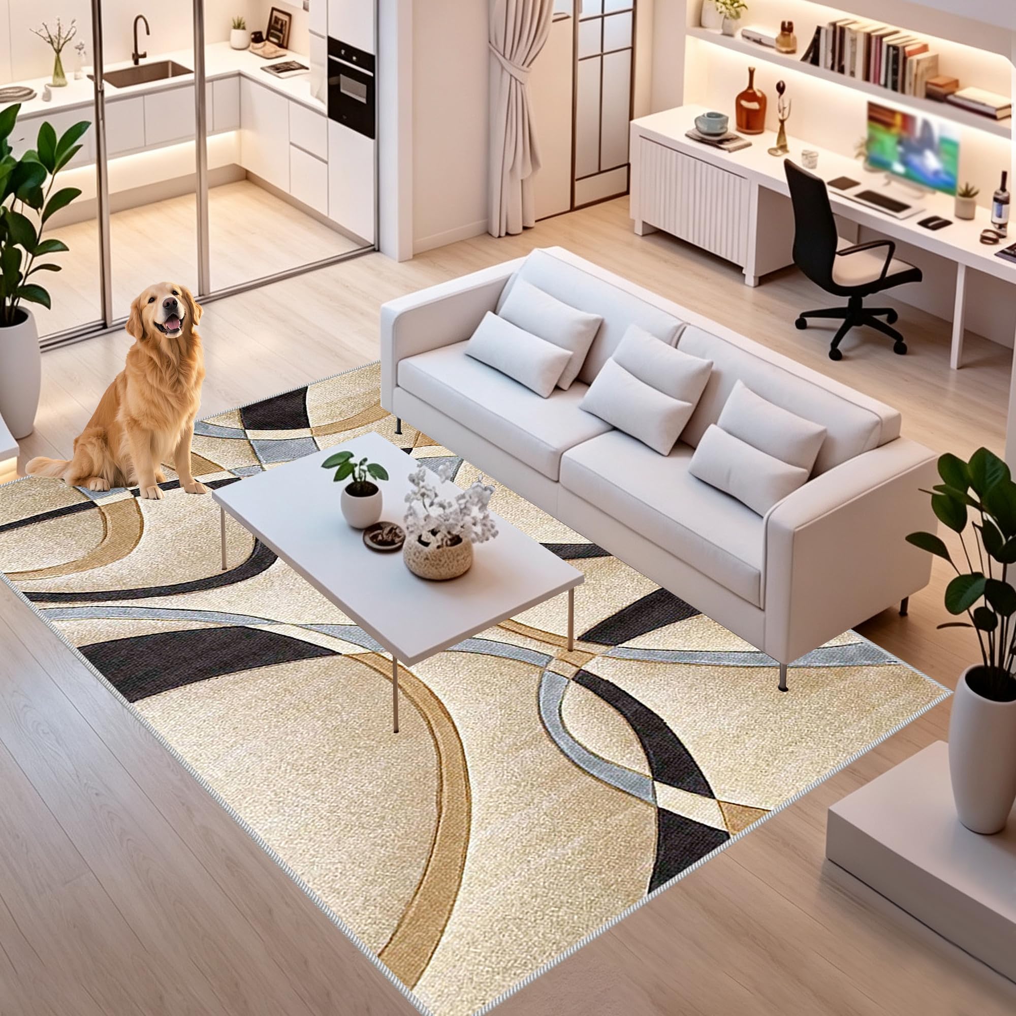 Alfombra Salon Moderna 110 x 170 cm Alfombras Cocina Lavable Antideslizante