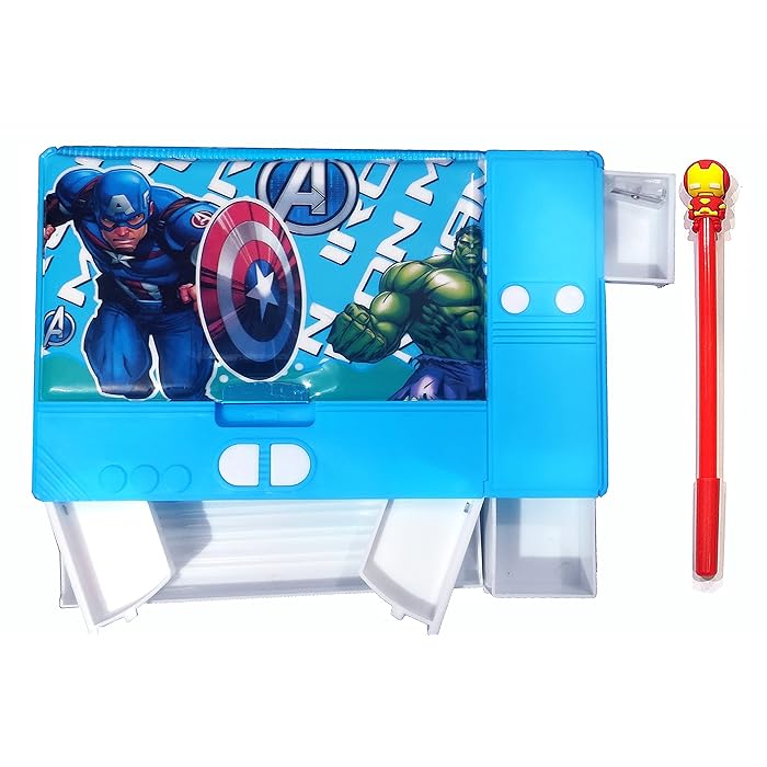 Buy SHREE TECHNESH Super Heros Theme Jumbo Pencil Box with Gel Pen