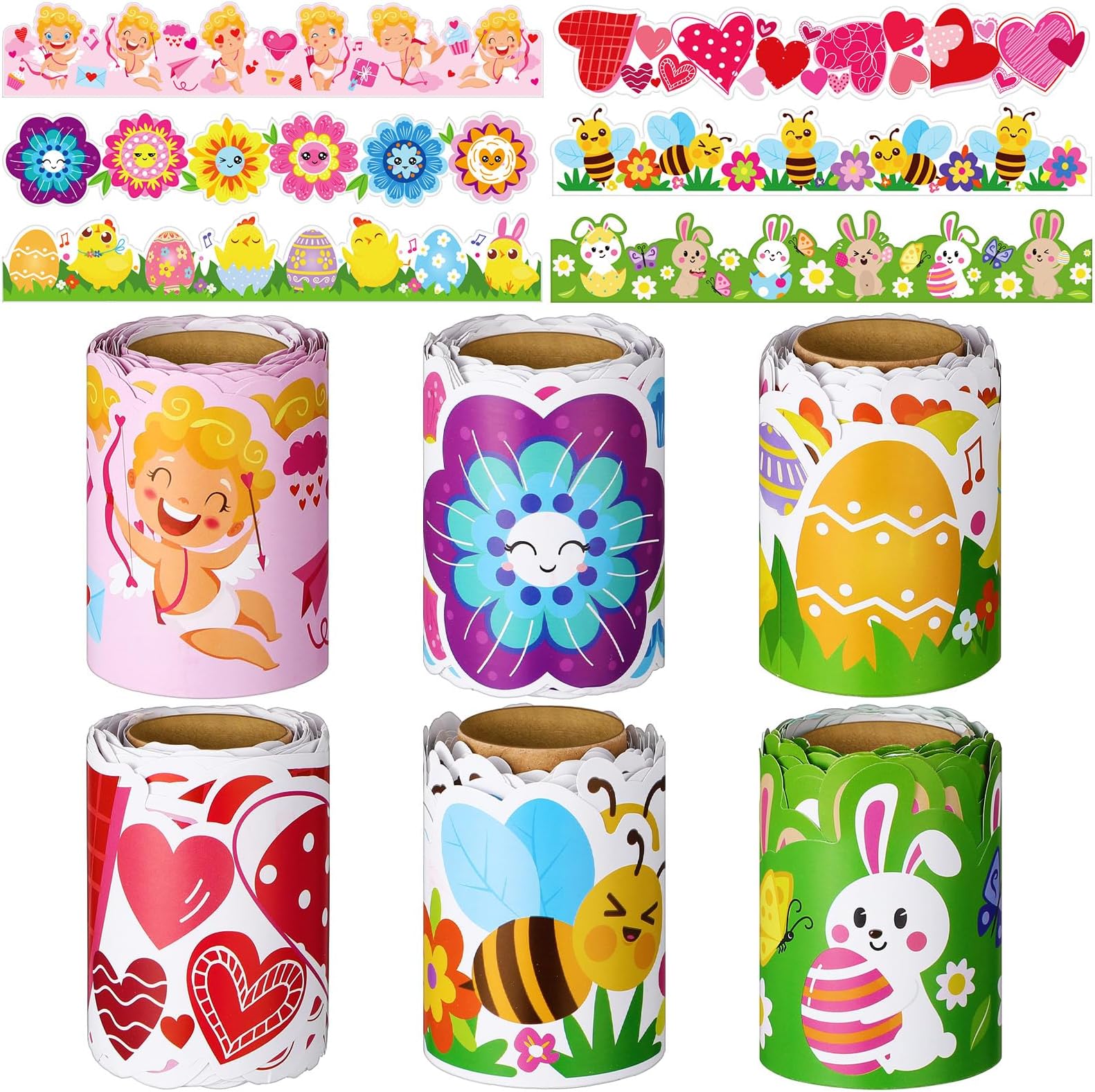 Amazon.com : Yexiya 6 Rolls 197ft Spring Bulletin Board Borders Flower ...