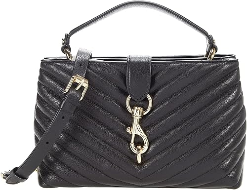 Rebecca Minkoff Edie - Bolso con asa superior, color negro, talla única, NegroOro
