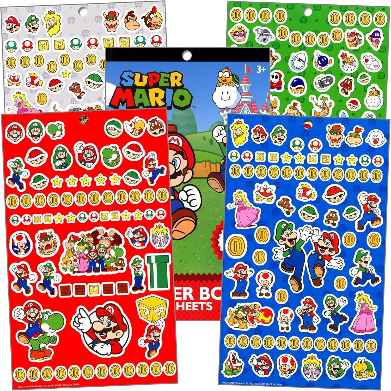 Super Mario Backpack for Kids - Bundle with 16" Video Game School Bag Featuring Luigi, Yoshi, Bowser, More Plus Water Bottle, Stickers | Super Mario Bros Backpack Set for Boys