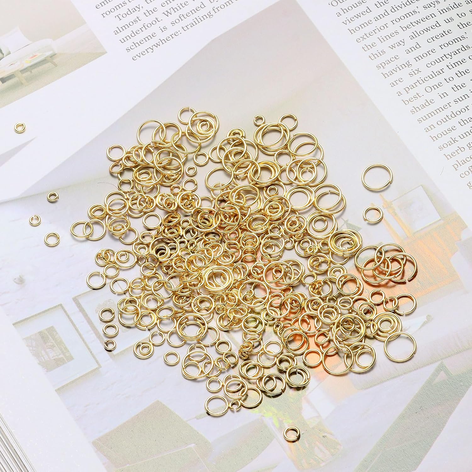 1000pcs 18K Gold Filled Jump Rings,Non Tarnish Open Rings for Jewelry Making,DIY Necklace Bracelet Earrings Supplies, (4mm) - Image 3