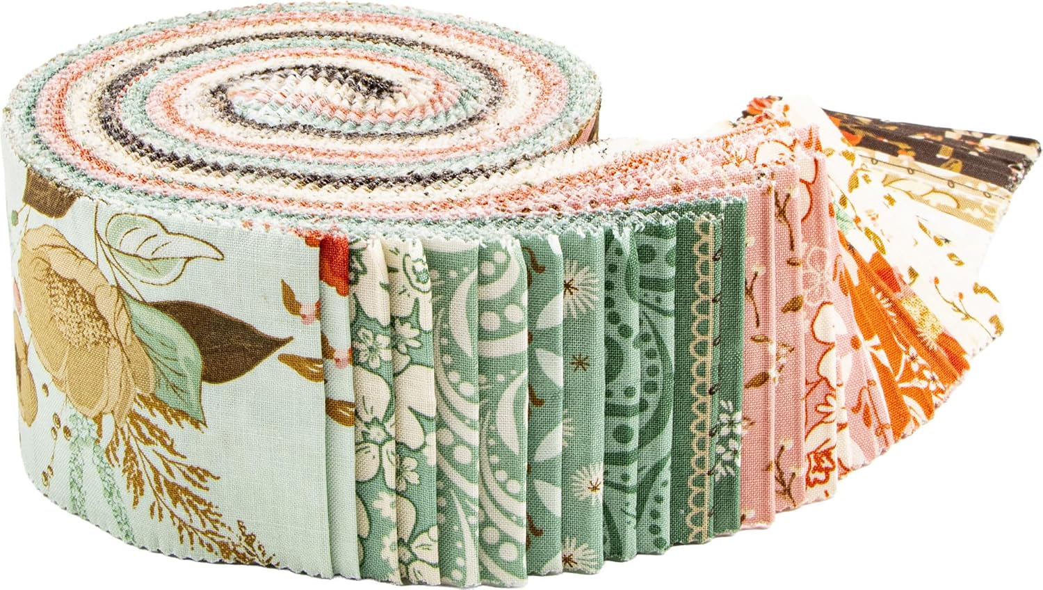 Sandy Gervais Morning Latte Rolie Polie 40 2.5-inch Strips Jelly Roll Riley Blake RP-16920-40