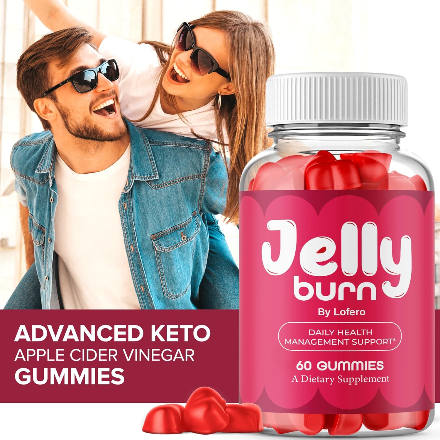 (3 Pack) Jelly Burn Gummies, JellyBurn Gummys Loss Support Premium Wellness Formula with Advanced Maximum Strength, All-Natural Ingredients Supplement Overall Health Vitamins Gomitas Reviews (180 ct)