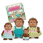 Li\'l Woodzeez - The O\'Funnigan Monkey Family - Set of 4 Collectible Posable Figures with Storybook for Imaginative Pretend Play - Fun Toy for 3+ Years