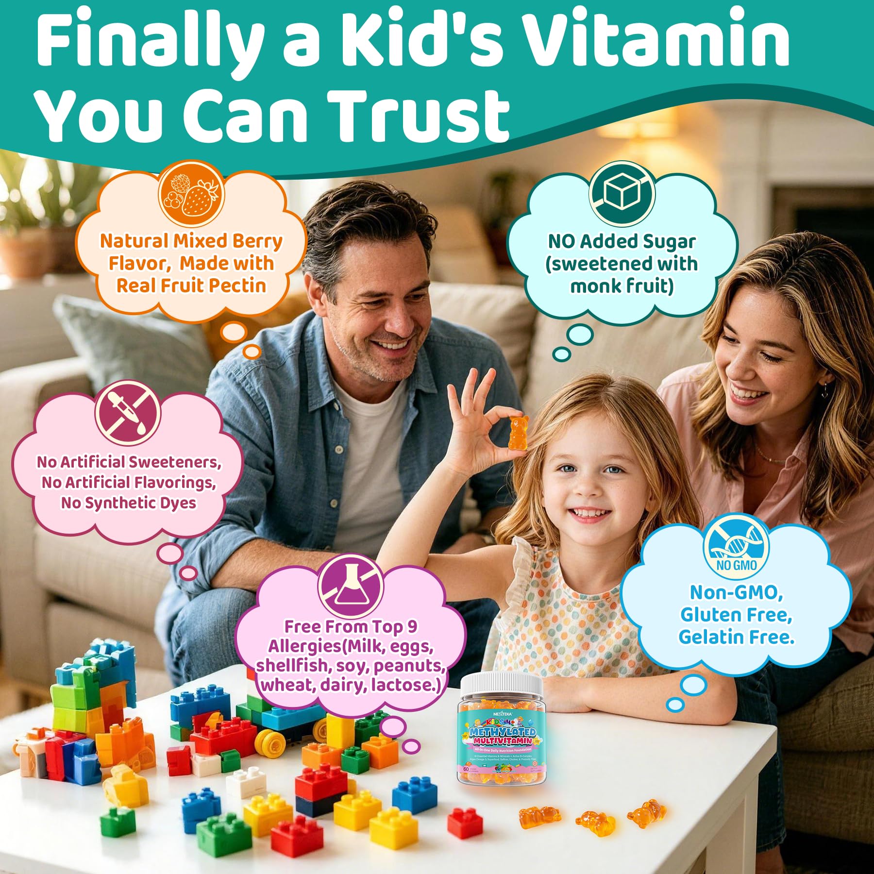 Kids Methylated Multivitamin Gummies, Kids 4+ Vitamins with Omega 3 & Fiber — Amazon image 8