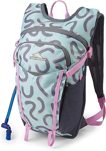 Miniatura 15 de High Sierra Hydrahike 2.0 Mochila de hidratación con bolsa de agua de 2L para correr, senderismo, campamento o ciclismo Negro -,Azul grisáceo,Negro
