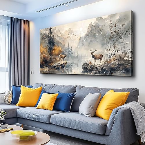 Miniatura 12 de KELIYUAN Lienzo decorativo para pared de sala de estar, dormitorio, decoración de pared, imágenes de paisaje en blanco y negro, pintura de pared de