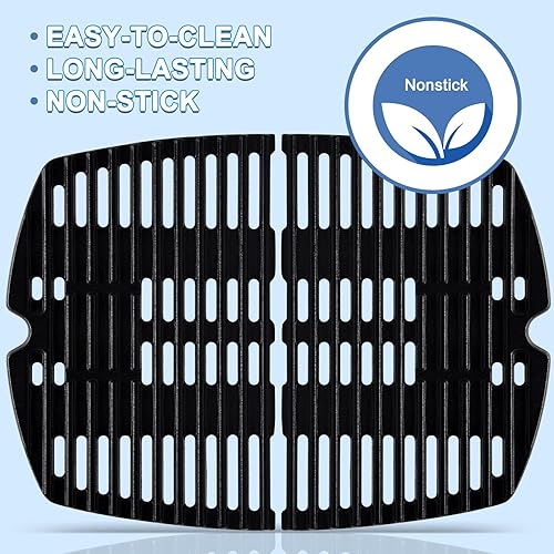 Miniatura 7 de Adviace Placa de plancha de hierro fundido 6558 y rejillas de parrilla de hierro fundido 76447582 para Weber Q100, Q120, Q140, Q1000, Q1200, Q1400,