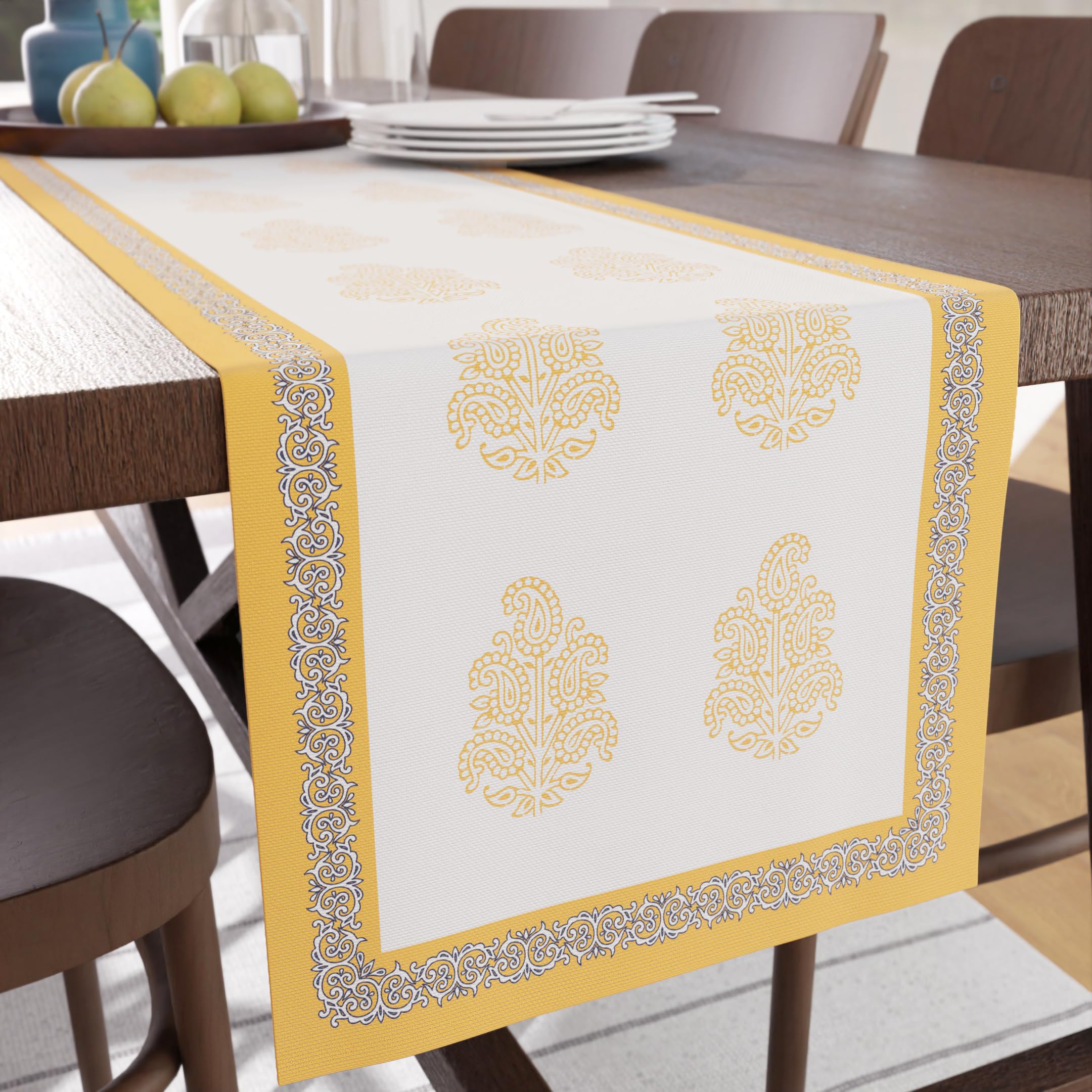 Encasa XO DiningTable Runner, Yellow-01, 32x150 cm