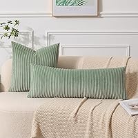 Vista 656 de UGASA - Juego de 2 fundas de almohada de terciopelo a rayas, funda decorativa para cojín con cremallera oculta para el hogar, sofá, dormitorio