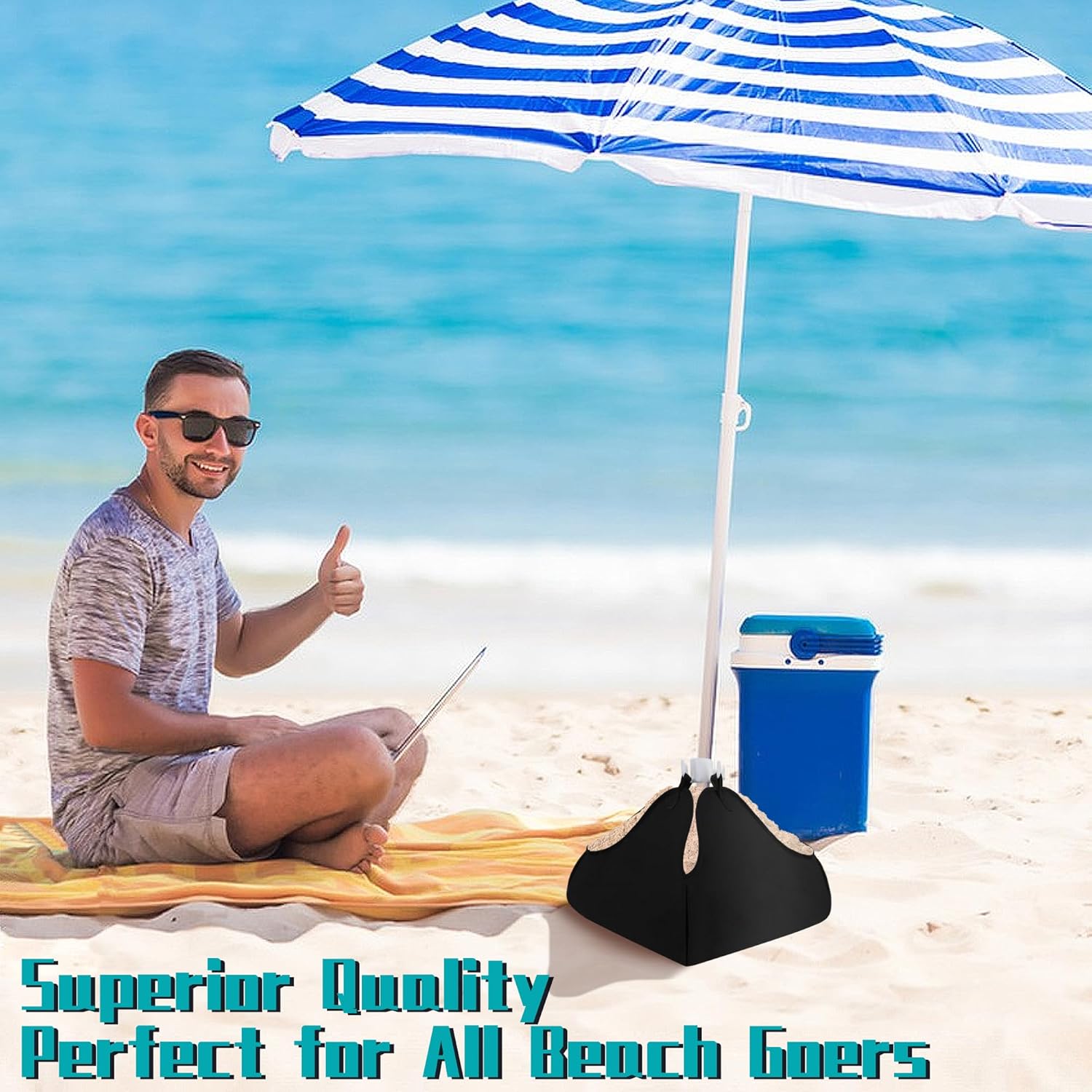 DECOHS 1 Set Beach Umbrella Base Weight- 600D Oxford Cloth Sun Umbrella Fillable Weights Sand Bags- Heavy Duty Beach Umbrella Stand Sand Anchor for Outdoor Patio Garden - Image 6