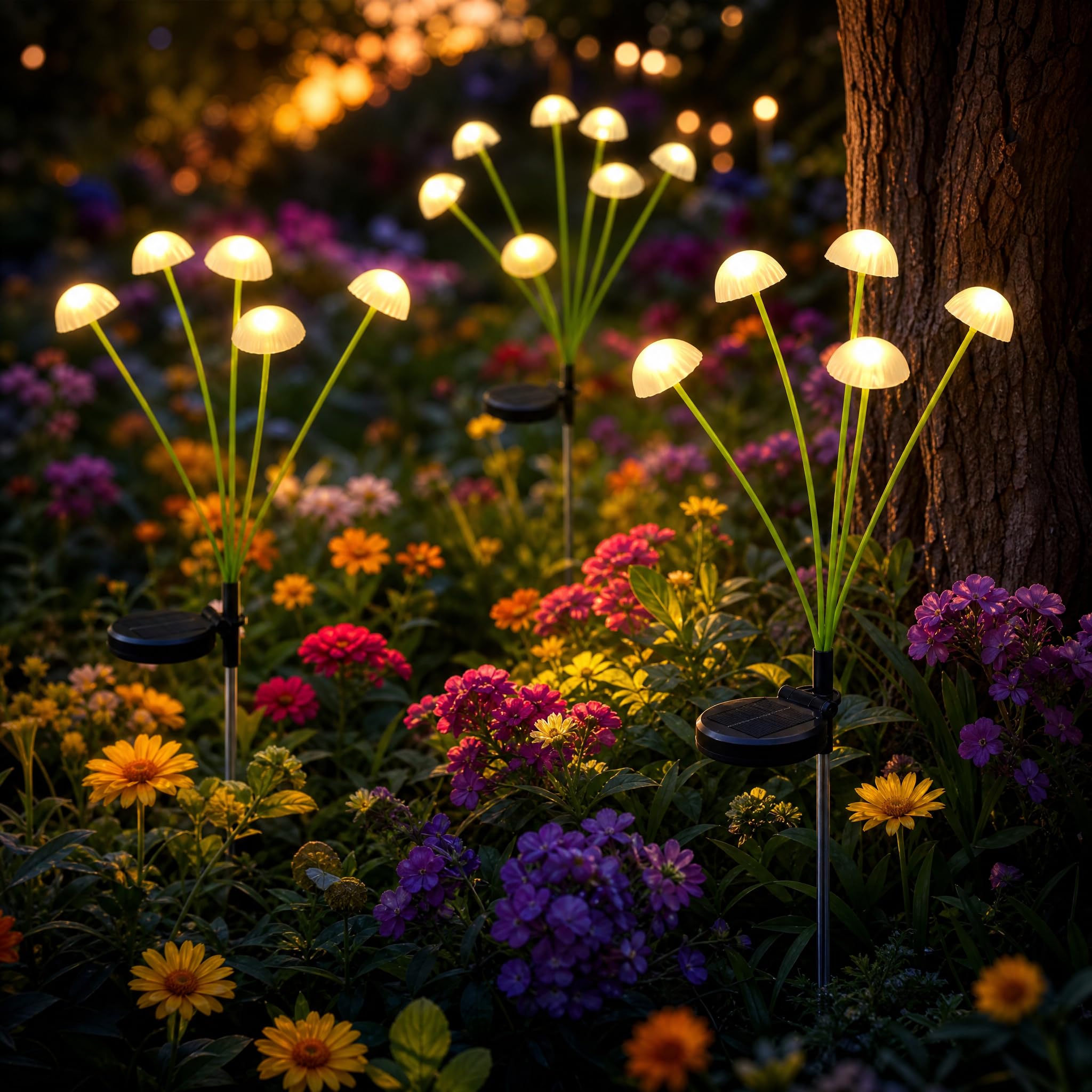 Unicorn Glasgow Solar Mushroom Garden Lights, Outdoor Waterproof LED, Firefly Effect, Swaying Decorative Lights for Yard, Pathway, Patio, Plant Pots