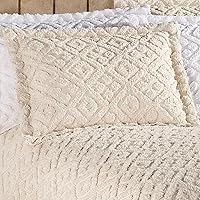 Vista 5 de Stylemaster colcha de chenilla empenachada con diseño de rombos