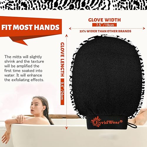 Miniatura 5 de Evridwear Guante exfoliante profundo para espalda y cara, guante exfoliante corporal para mujeres y hombres, removedor de piel muerta en la ducha
