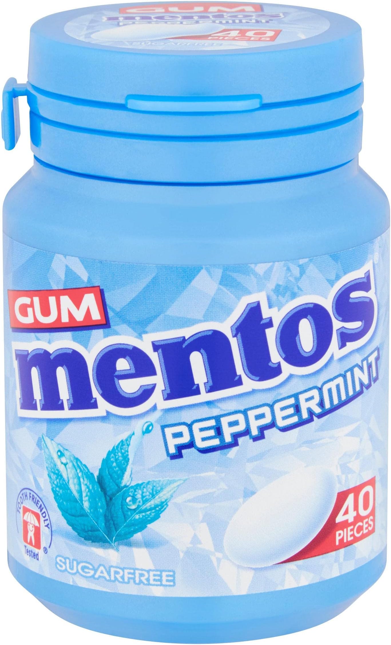Sugar Free Peppermint Chewing Gum Bottle, 40 Pieces