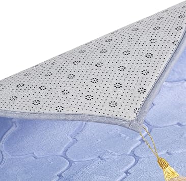 JE JOUE Prayer Rug Muslim Mat Islamic - Thickening Sponge Muslim Rug for Men Women Eid Travel Ramadan, Soft Luxury Great for Knees and Forehead (Gray)