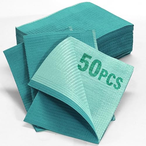 Miniatura 28 de LA MIERE 100P Baberos Dentales Desechables Rosa de 13 x 18 pulgadas - Hoja de Babero para Tatuajes Impermeable de 3 Capas, Cubierta de Bandeja