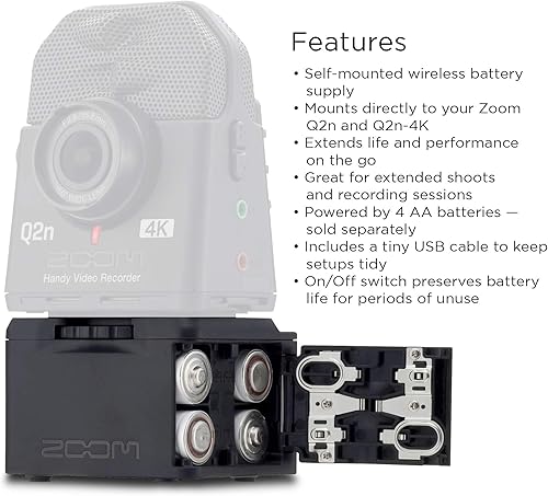 Miniatura 3 de Zoom Funda de batería BCQ-2N, diseñada para prolongar la duración de la batería del Q2n y Q2n-4K