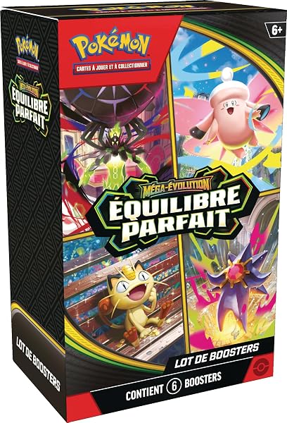 Pokémon : Lot de boosters Méga-Évolution – Équilibre Parfait (6 boosters) du JCC Pokémon - 1
