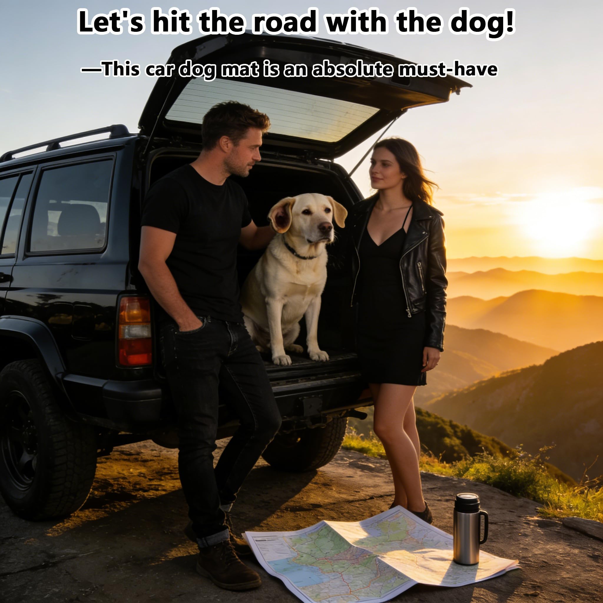 SNZ Housse de Protection pour siège arrière Chien – Couverture imperméable et antidérapante pour Voiture, Coffre et Pique-Nique – Design élégant, Universelle pour Chiens et Autres Animaux