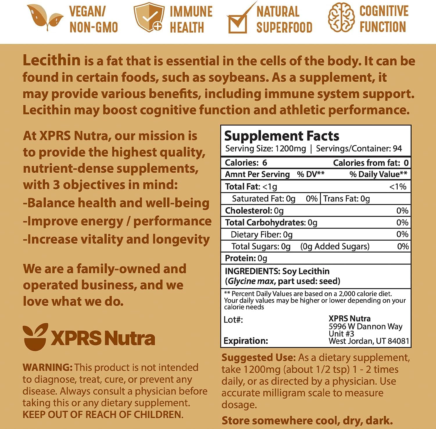 XPRS Nutra Soy Lecithin Powder Food Grade Fat Emulsifier - Suitable for Cooking, Baking and More - Vegan Friendly Soy Lecithin Powder Cooking Aid (4 Ounce) — Amazon image 7