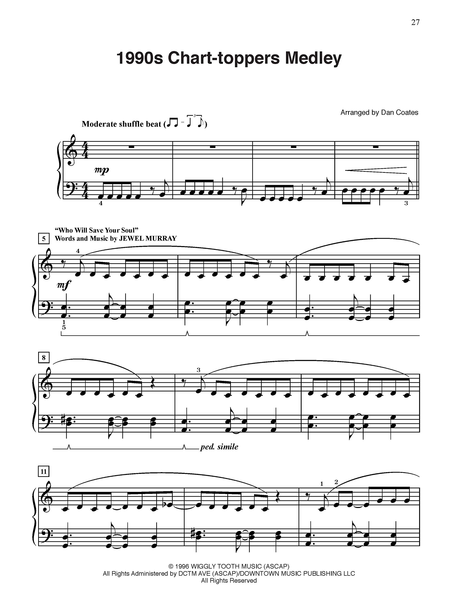 Medleys of Pop & Rock: Intermediate to Late Intermediate
