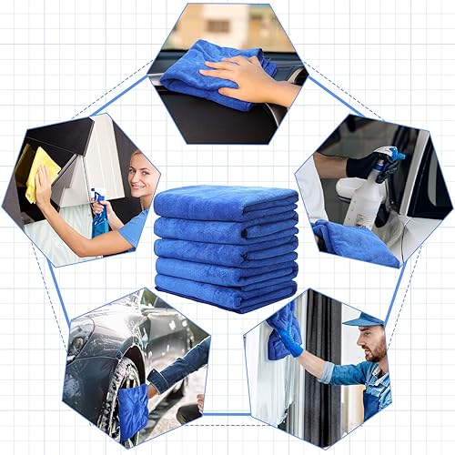 Miniatura 7 de 10 toallas grandes de secado para automóvil, 24 x 60 pulgadas, toallas de microfibra gruesas absorbentes de agua para autos, camiones, SUV, barcos,