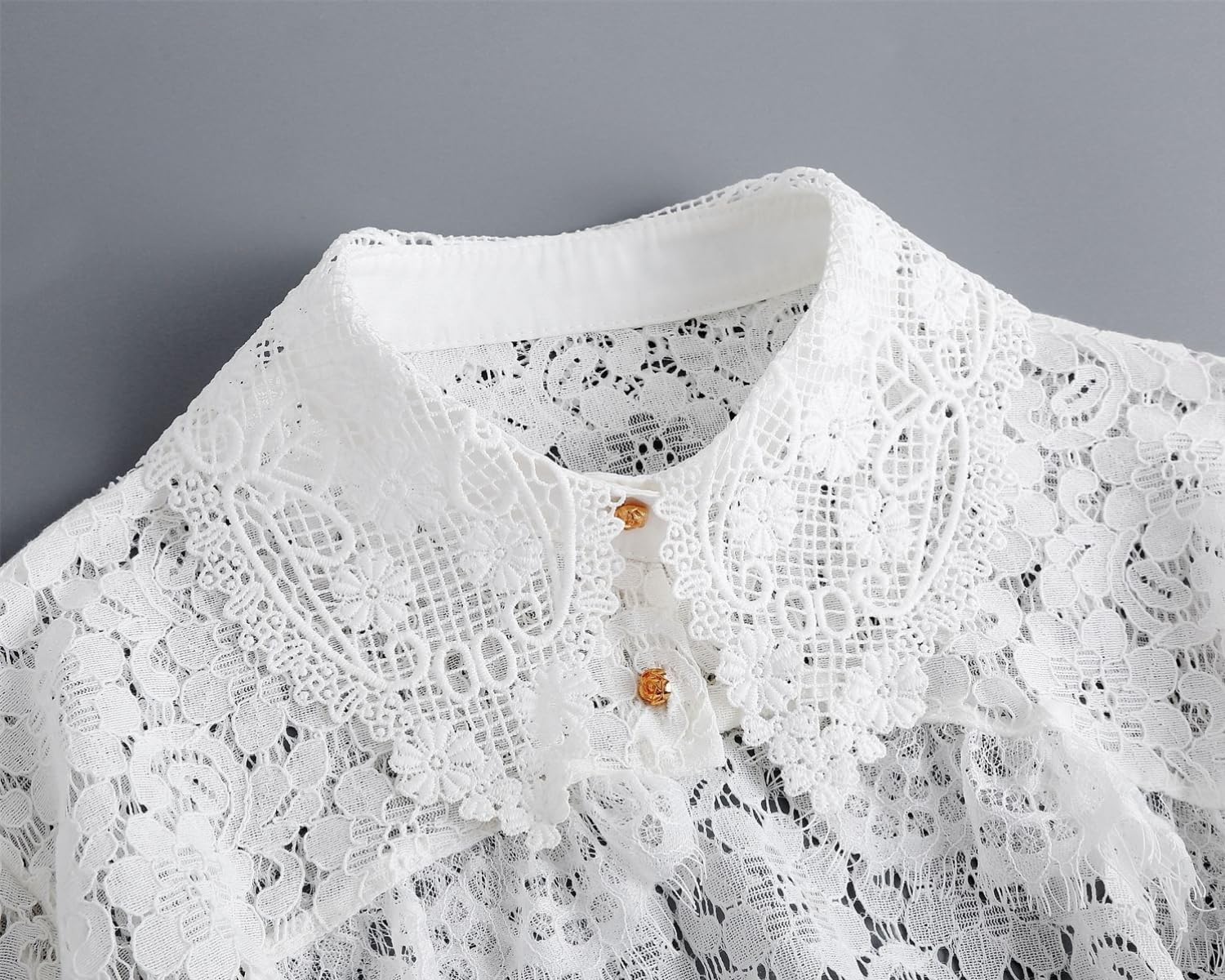 YEKEYI Detachable Dickey Blouse False Collar Clown Corset Lace Sleeves Shirt Blouse Collar Crop Top Clown Dress