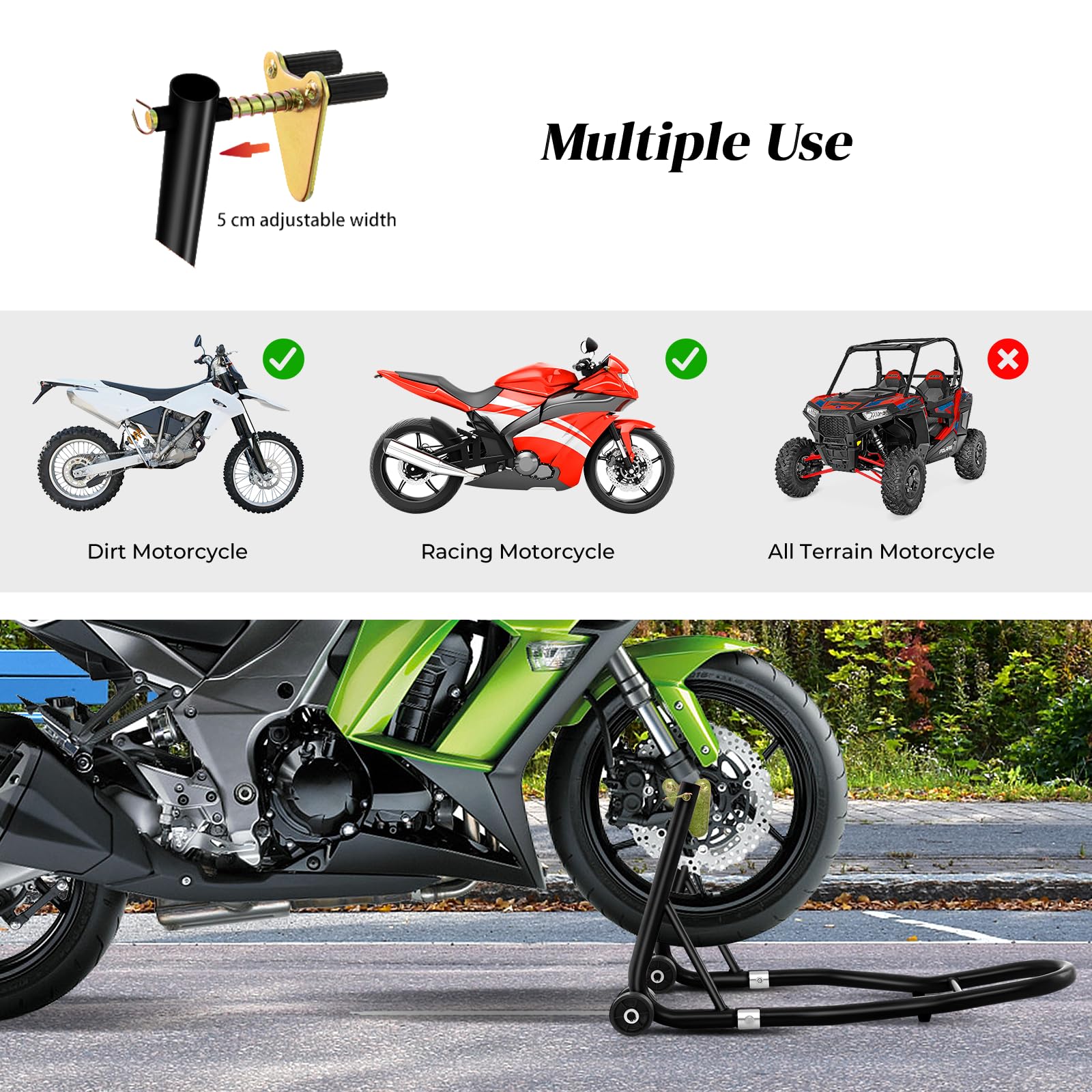 GiantexUK Cavalletto anteriore regolabile su ruote, in metallo resistente, per officina, garage, officina, officina, officina (nero)