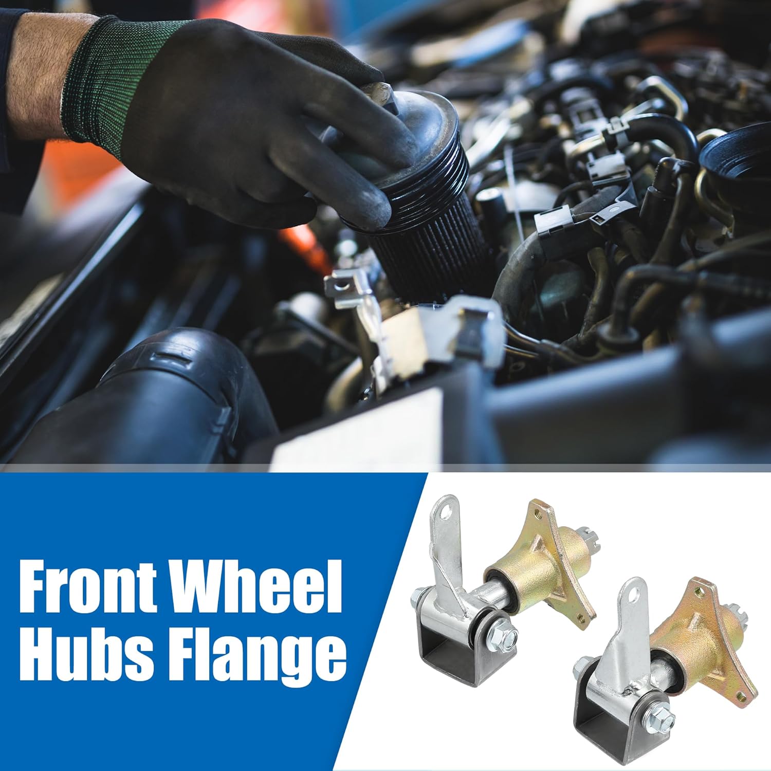 uxcell Wheel Hub Bearing Flange for 6" Tires 17mm 3 Stud Front Wheel Hubs Flange for ATV