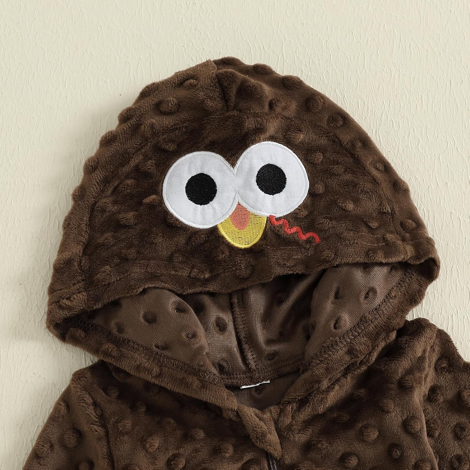 FIOMVA Thanksgiving Outfit Baby Boy Girl Turkey Costume Newborn First/1st Thanksgiving Clothes Plush Romper Jumpsuit Fall - Image 6