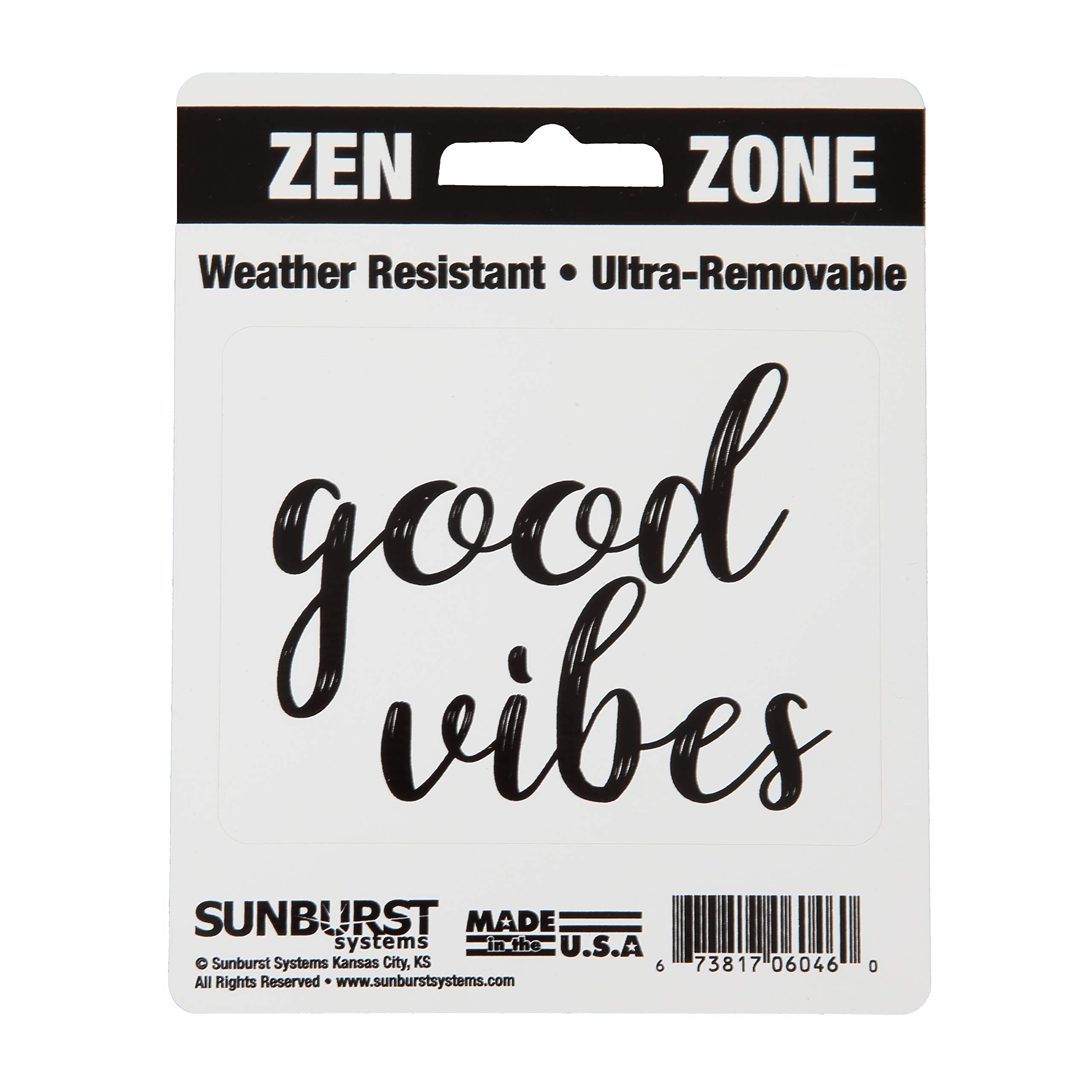 Sunburst Systems 6246 Zen Zone Decal, 2.75" x 3.5", Assorted, 12 Pack