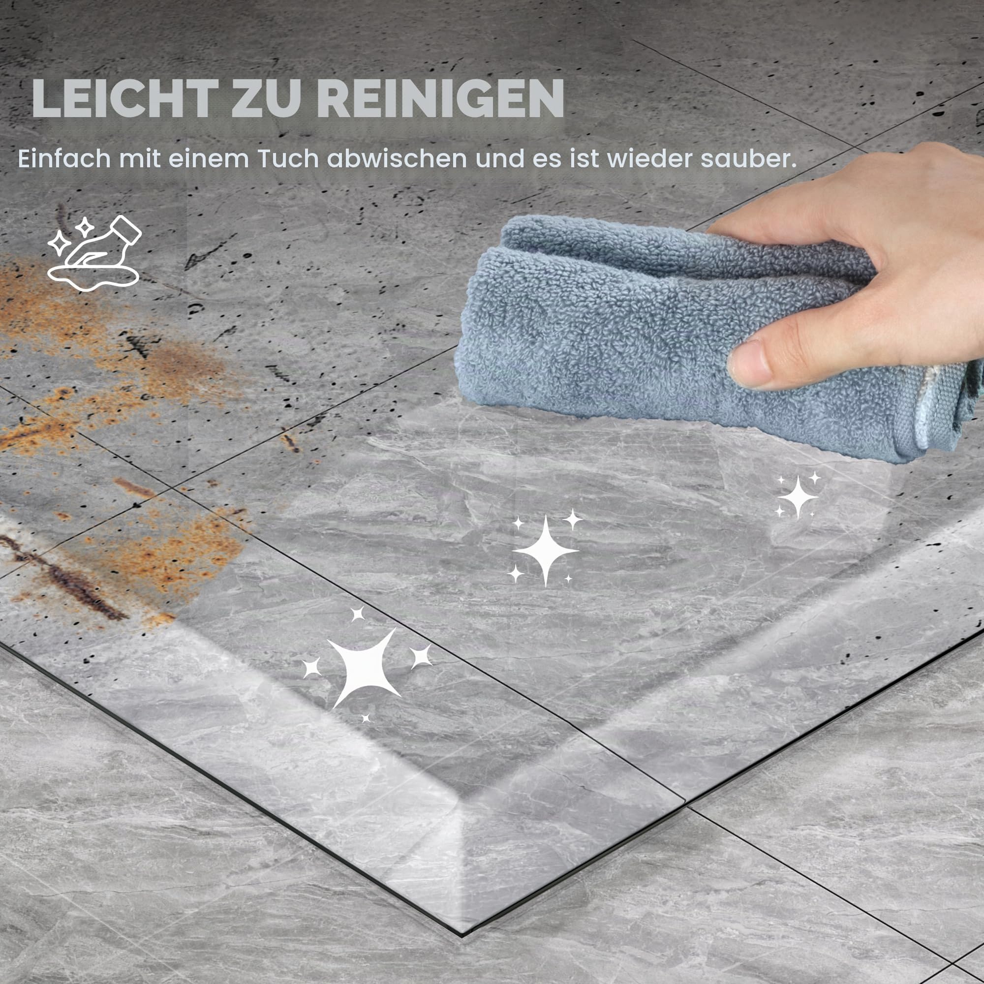 Hasipu Bürostuhlunterlage aus gehärtetem Glas 127x112cm, Transparenter Bodenschutzmatte mit Schrägkanten, Robuste Stuhlmatte für Teppich & Hartböden, Kratzfest & Anti-Rutsch