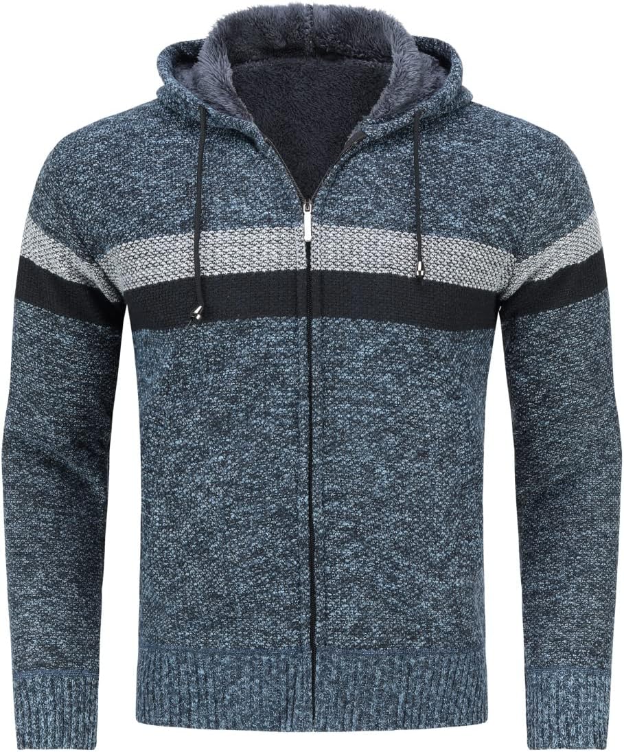 Mens Knitted Cardigan Hoodie Sweater Chunky Knitwear Philippines