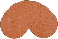 Vista 79 de SHACOS Juego de 6 manteles individuales redondos trenzados de 15 pulgadas antideslizantes resistentes al calor de algodón y poliéster, alfombrillas