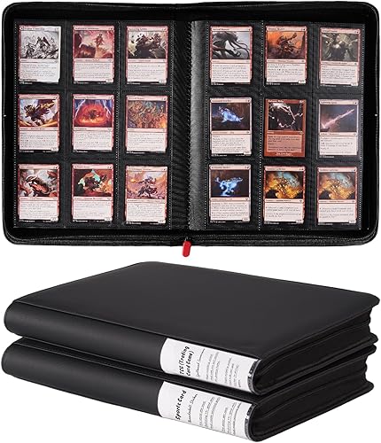ProCase Paquete de 2 carpetas de tarjetas coleccionables con etiqueta lateral capacidad para 360 tarjetas coleccionables con 9 bolsillos carpeta de