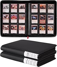 ProCase 2 Pack Trading Card Binder with Side Label; Holds 360 Trading Card with 9 Pockets; Premium Zipper Card Collection binder Album Folder for Sports Cards, TCG, MTG, PKM -Black