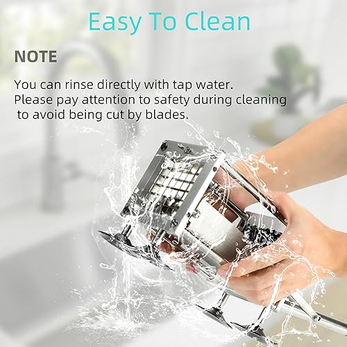 Miniatura 4 de Cortador de papas fritas profesional de acero inoxidable con cuchillas de 12 pulgada y 38 pulgadas, cortador comercial de papas fritas para papas,