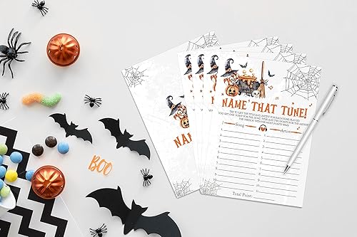 Miniatura 3 de Juego de Halloween Name That Tune, juego de Halloween para baby shower, decoraciones de baby shower, suministros de fiesta de revelación de género