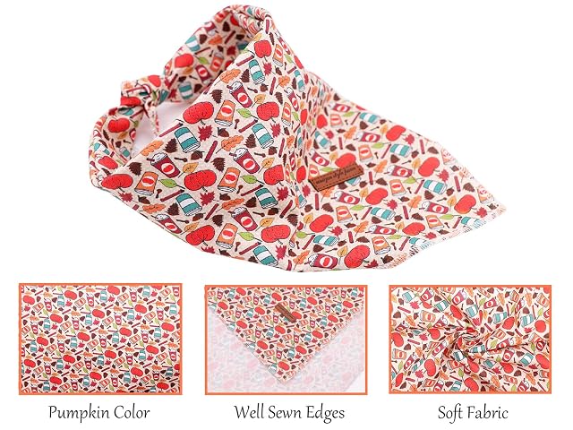 Foto 2 de 5 de Unique Style Paws Pañuelo cuadrado para perro, pañuelo para perro, baberos de algodón para perros pequeños