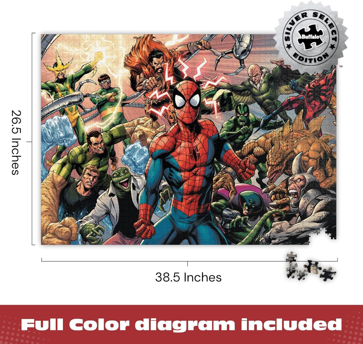 Marvel Sinister War 2000 Piece Puzzle – Buffalo Games Silver Select Jigsaw Puzzle for Adults with Foil Accents & Poste