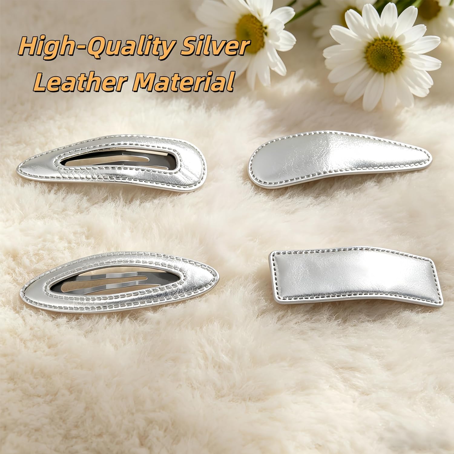 Y2k Hair Clips Silver for Women Prom, 4 Pcs Alt Metal Silver Accessories Hairclips Barrettes Alligator Clips for Hair Styling Hairpin Cool image 3