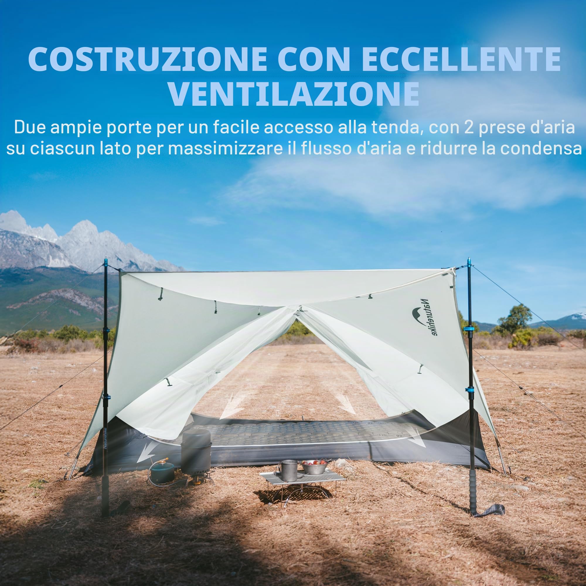 Naturehike Mongar UL - Tenda ultraleggera antivento, impermeabile, da trekking, portatile, doppia tenda, 1/2 persone, 3-4 stagioni, per campeggio, escursionismo
