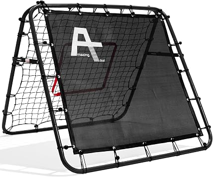 Adjustable Soccer Rebound Net | Double-Angle Soccer Trainer with Steel Frame | Portable Folding Rebounder for Passing & Shooting Practice | Outdoor Sports Equipment for Youth & Adult