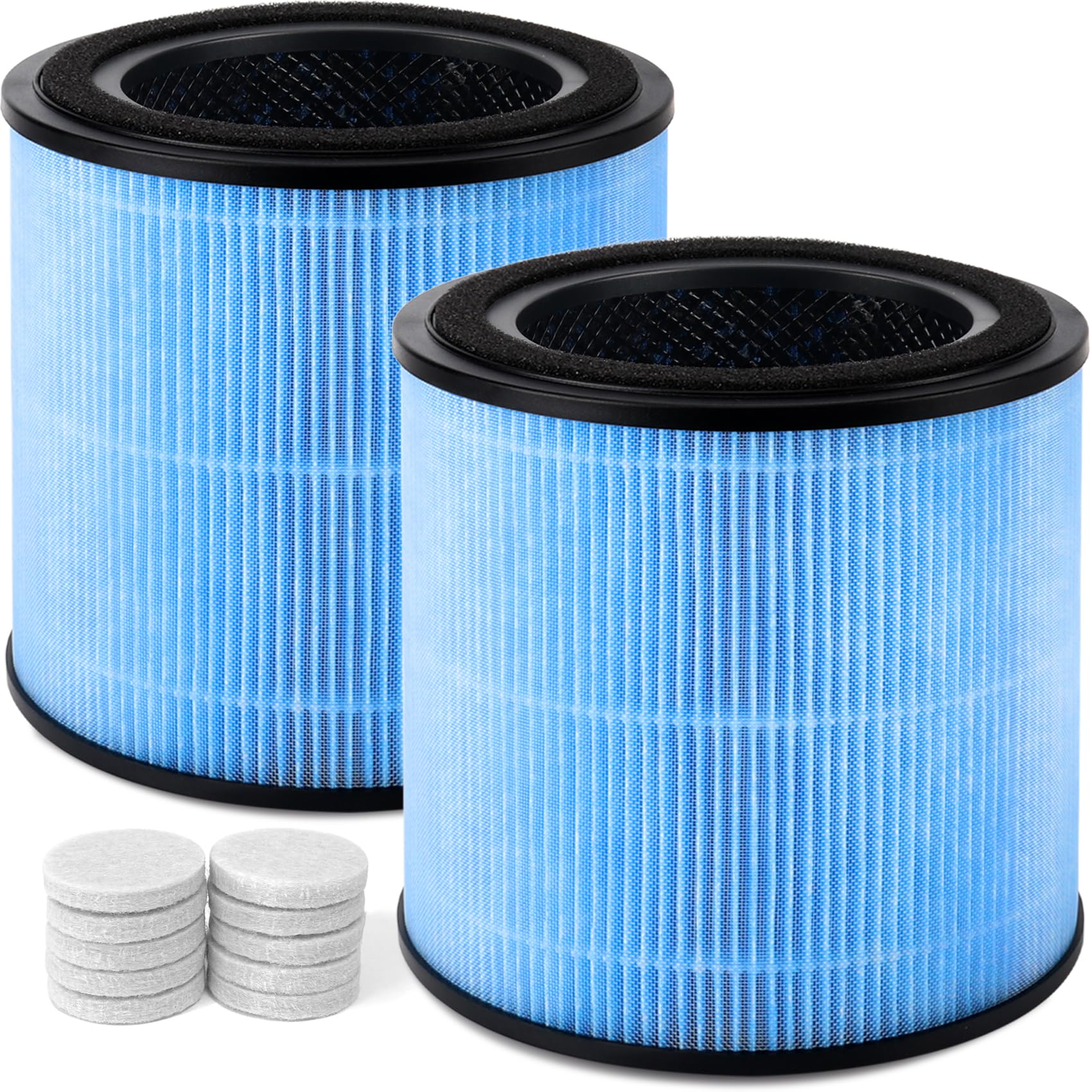 H13 True HEPA Replacement Filter Compatible with AIRTOK Air Purifier AP0601, 2 Packs