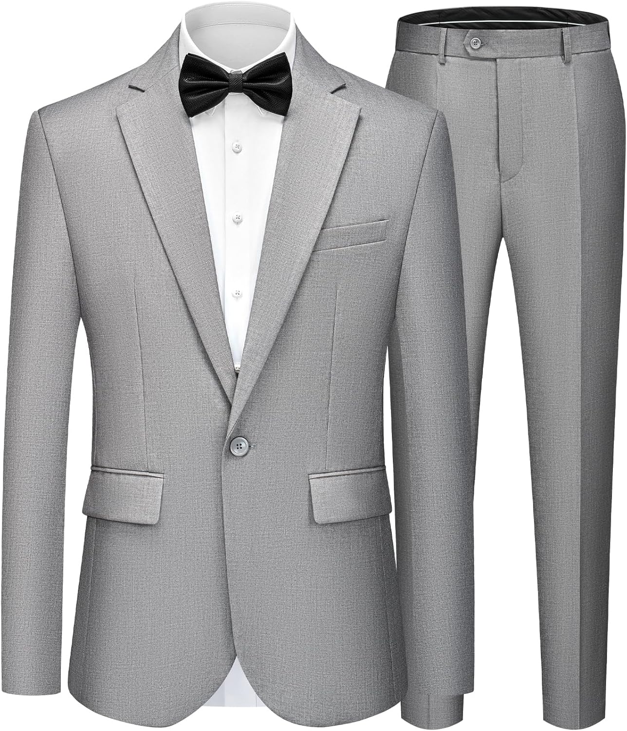 WEEN CHARM Men's Suits Slim Fit 2 Piece One Button Blazer Jacket Wedding Prom Tuxedo Pants Set
