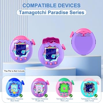 Tamagotchi Paradise用ケース ストラップ付き ハードPCソリッドカラー保護ケース たまごっちパラダイスアクセサリー用 落下&衝撃に強いボディガード デバイス/フィルムなし