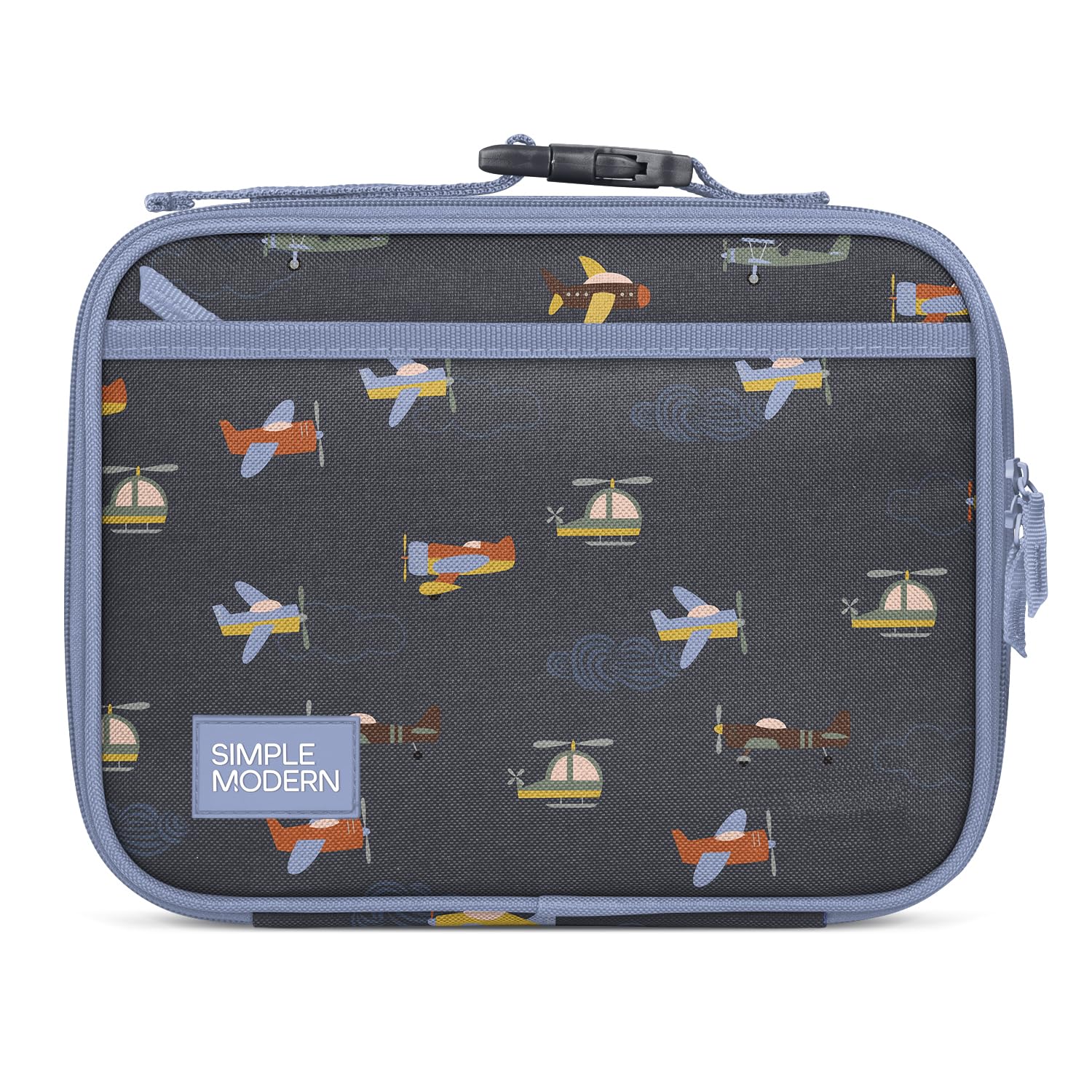 Simple Modern Kids Lunch Box for Toddler | Reusable Insulated Bag for Girls, Boys | Meal Containers for School with Exterior and Interior Pockets | Hadley Collection | Wheels Up